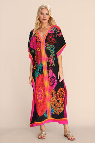 Plus Size V Neck Summer maxi Kaftan Dress - Bsubseach