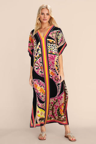 Plus Size V Neck Summer maxi Kaftan Dress - Bsubseach