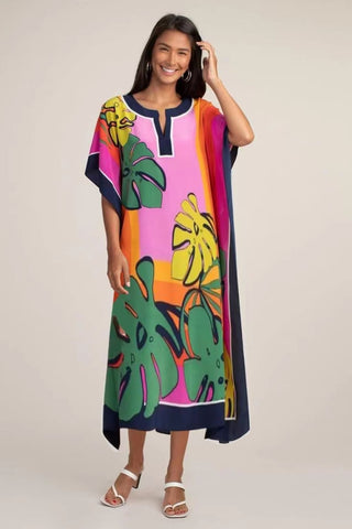 Plus Size V Neck Summer maxi Kaftan Dress - Bsubseach