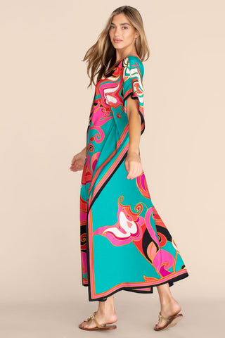 Plus Size V Neck Summer maxi Kaftan Dress - Bsubseach