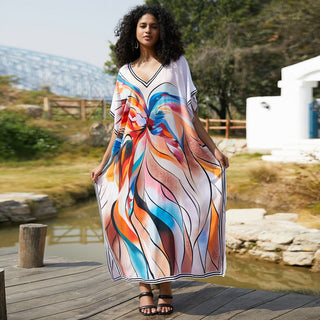 Four-color mosaic beach resort Long Kaftan