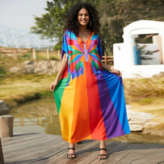 Four-color mosaic beach resort Long Kaftan