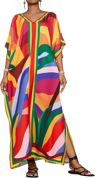 Bsubseach Caftans for Women Plus Size Cover Ups Swimwear Long Beach Cover Up Kaftan Dress Resort Wear