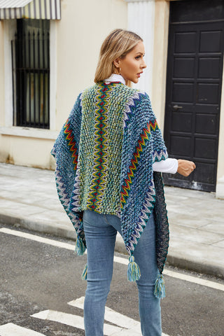 Open Front Sweater with Tassels