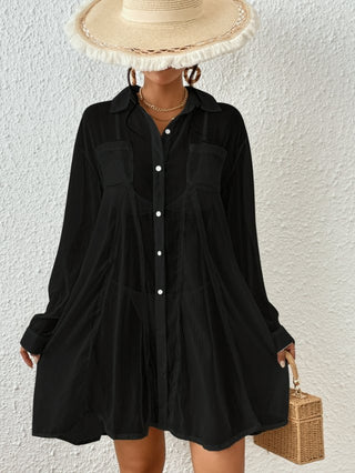 Chiffon short shirt dress