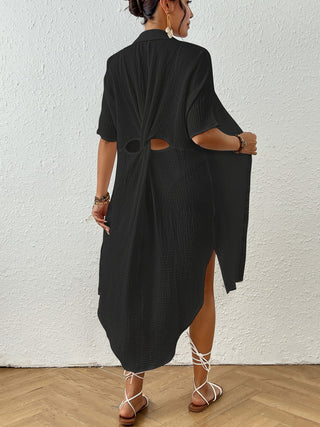 100% Cotton Button-Down Swim Cover up