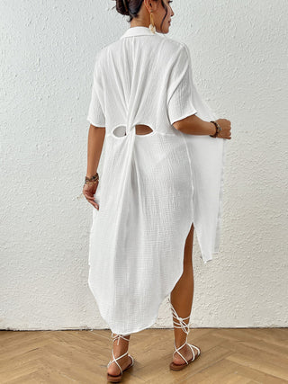 100% Cotton Button-Down Swim Cover up