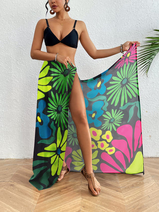 Women Boho Sarong Coverup Rosy Floral