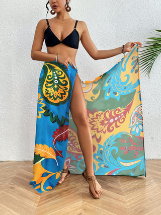 Women Boho Sarong Coverup Rosy Floral