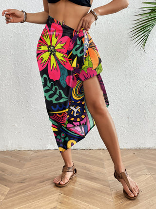 Women Boho Sarong Coverup Rosy Floral