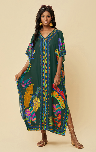 Black Beach Kaftan Maxi dress Cover Up