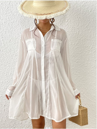 Chiffon short shirt dress