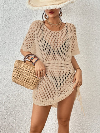 apricot crocheted swimsuit cover up sexy beach dresses