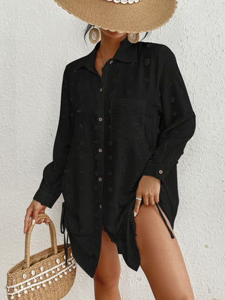 Bathing Suit Bikini Cover Up Blouse Button Down Shirt - Bsubseach