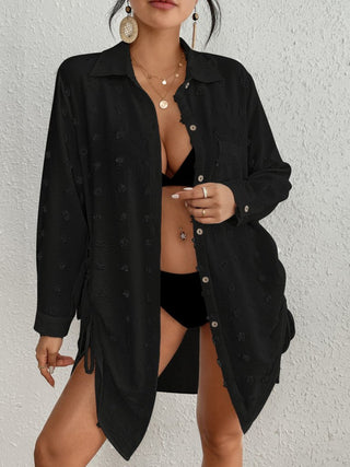 Bathing Suit Bikini Cover Up Blouse Button Down Shirt - Bsubseach