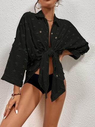 black beach cover up shirt beach tops