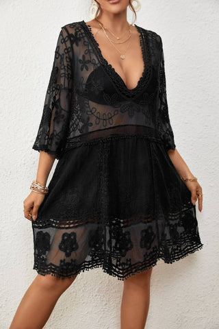 black lace cover up beach dresses for women