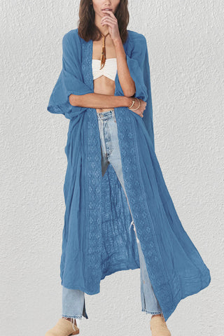 blue kimono cardigan beach cover up for woman