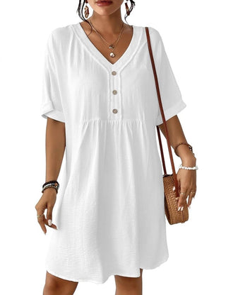 Button Down Beach Dress: Women's Bikini Cover Up - Bsubseach