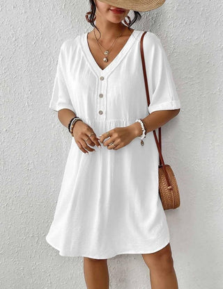 Button Down Beach Dress: Women's Bikini Cover Up - Bsubseach