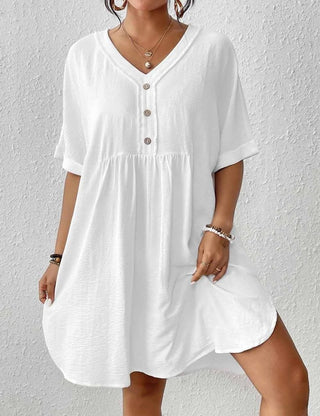 Button Down Beach Dress: Women's Bikini Cover Up - Bsubseach