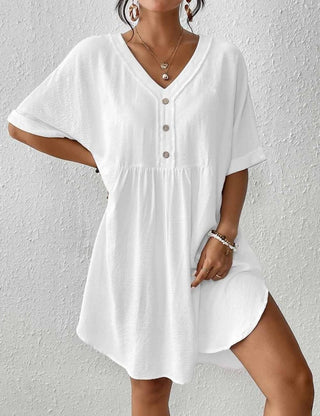 Button Down Beach Dress: Women's Bikini Cover Up - Bsubseach