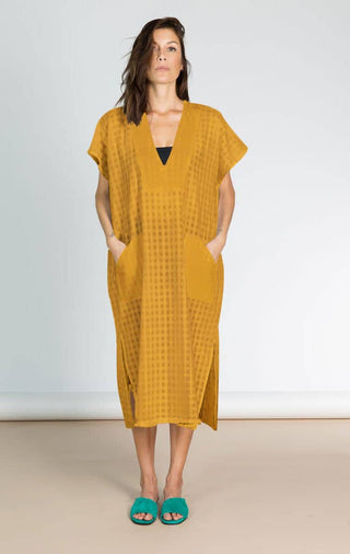 Deep V Neck Kaftan Cover Up Dress - Bsubseach