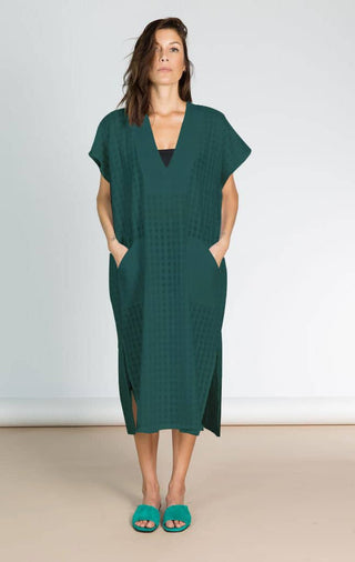 Deep V Neck Kaftan Cover Up Dress - Bsubseach