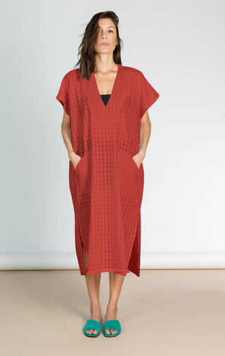 Deep V Neck Kaftan Cover Up Dress - Bsubseach