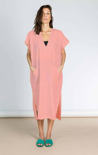 Deep V Neck Kaftan Cover Up Dress - Bsubseach