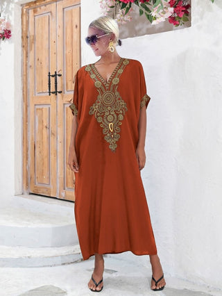 Embroidered Kaftan Cover Up - Bsubseach