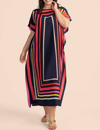 Geometric Print Swimwear Kaftan Cover Up - Bsubseach