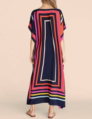 Geometric Print Swimwear Kaftan Cover Up - Bsubseach