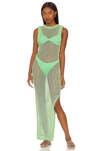 Hollow Out Backless Bikini Long Dress Crochet - Bsubseach