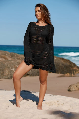 Hollow Out Crochet Beach Cover - Up for Women - Bsubseach