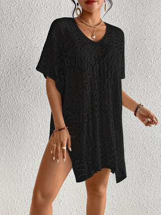 Hollow Out Knit Women's Swimsuit Coverup Crochet Dress - Bsubseach