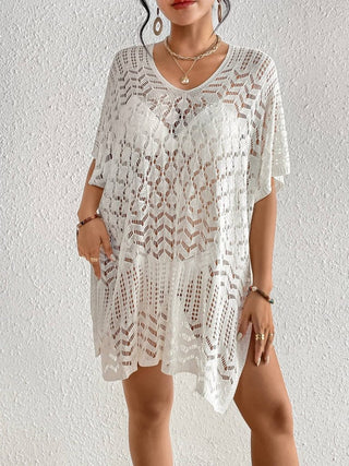 Hollow Out Knit Women's Swimsuit Coverup Crochet Dress - Bsubseach