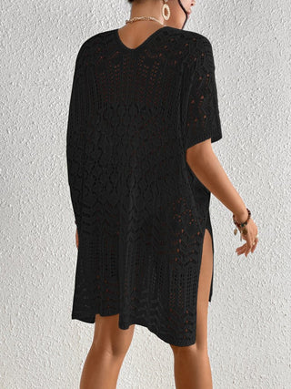 Hollow Out Knit Women's Swimsuit Coverup Crochet Dress - Bsubseach