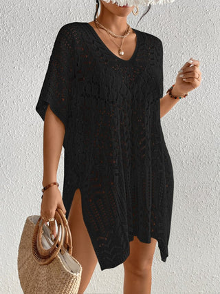 Hollow Out Knit Women's Swimsuit Coverup Crochet Dress - Bsubseach