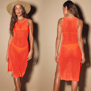 Hollow Out See Through Crochet Dress - Bsubseach