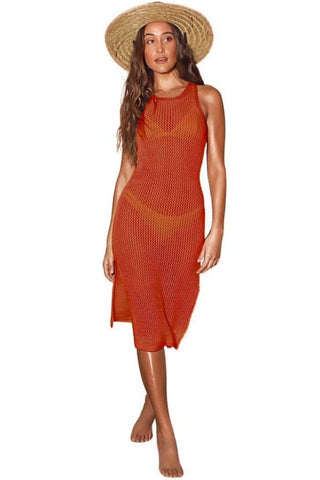 Hollow Out See Through Crochet Dress - Bsubseach