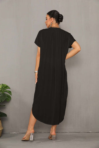 Kaftan Black&White Cover Up Dress with Pocket - Bsubseach