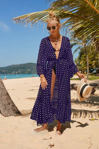 Kimono Cardigan Long Sleeve Beach Cover Dress - Bsubseach