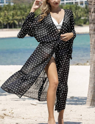 Kimono Cardigan Long Sleeve Beach Cover Dress - Bsubseach