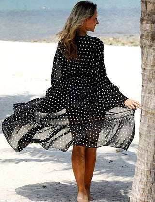 Kimono Cardigan Long Sleeve Beach Cover Dress - Bsubseach