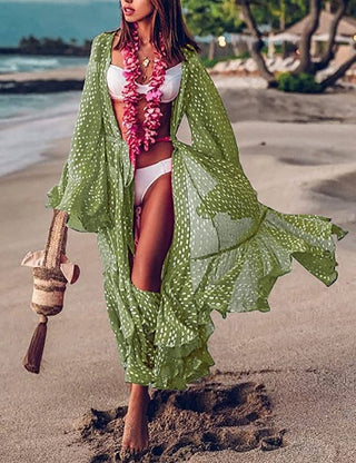 Kimono Cardigan Long Sleeve Beach Cover Dress - Bsubseach