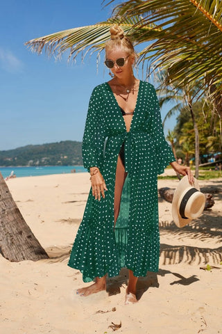 Kimono Cardigan Long Sleeve Beach Cover Dress - Bsubseach