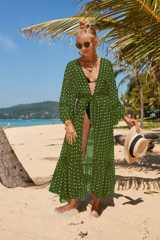 Kimono Cardigan Long Sleeve Beach Cover Dress - Bsubseach