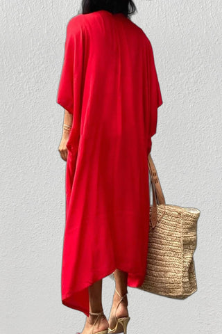 kimono cardigan plus size red beach cover up dress