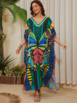 Butterfly pullover robe kaftan